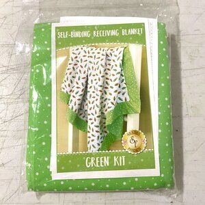 Shabby Fabrics Self-Binding Receiving Blanket Green Kit Pattern Peas Carrots